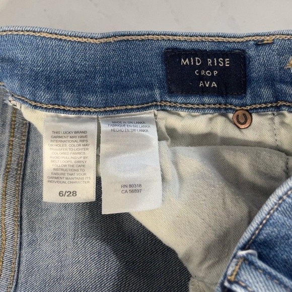 Lucky Brand Ava Mid Rise Crop Button Fly Skinny Jeans Size 6 - Picture 6 of 8